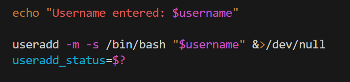 User creation example