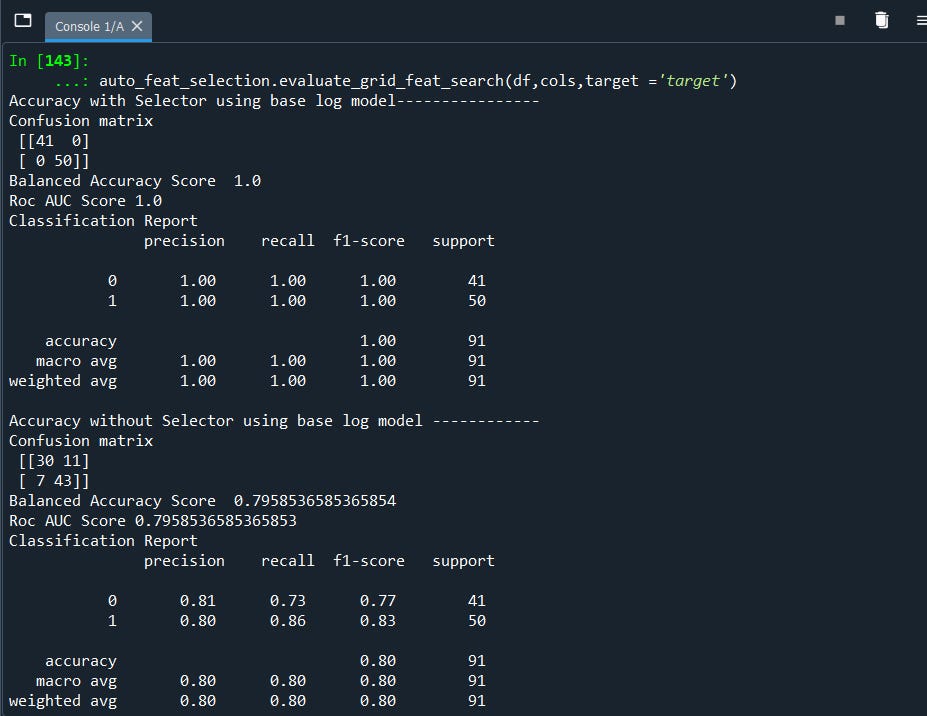 auto_feat_selection.evaluate_grid_feat_search(df,cols,target =’target’)