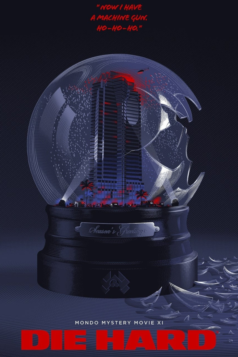 Snow Globe Graphic for the Movie Die Hard