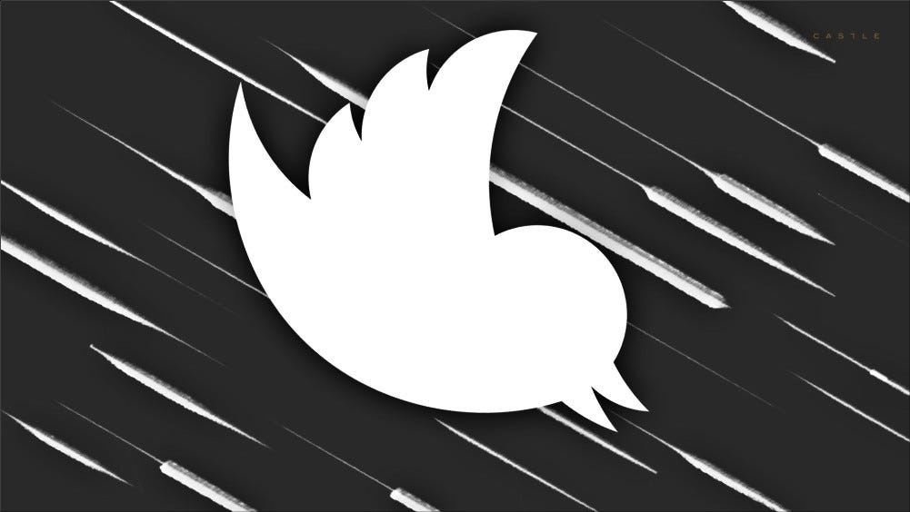 Image of descending Twitter logo