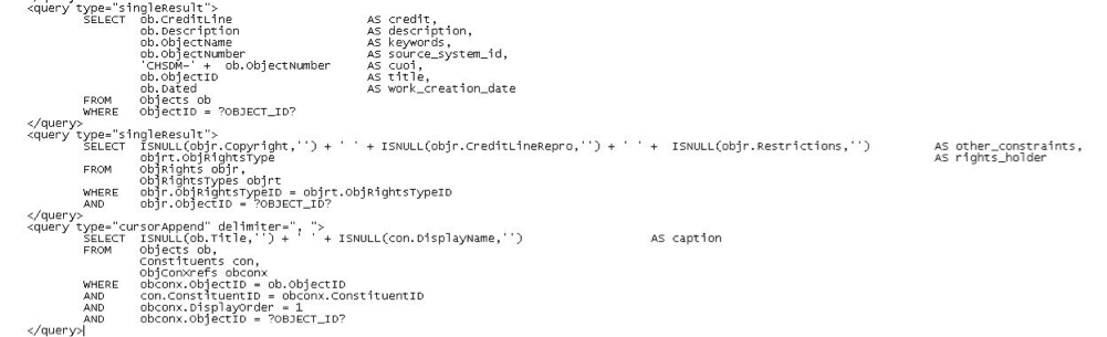 Code for the metadata sync mapping.