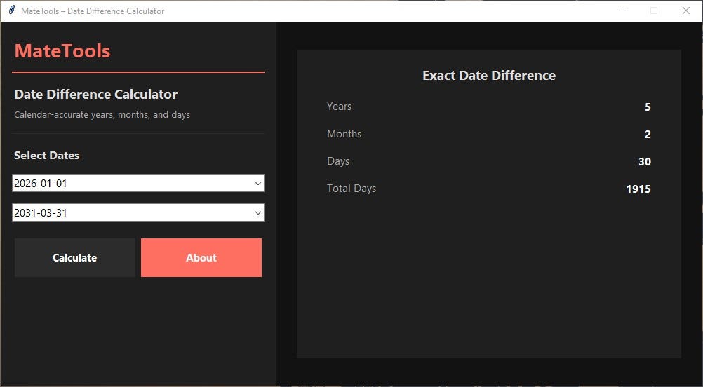 Building a Calendar‑Accurate Date Difference Calculator in Python (Tkinter)