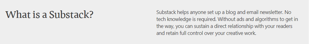 Definition of what is a Substack