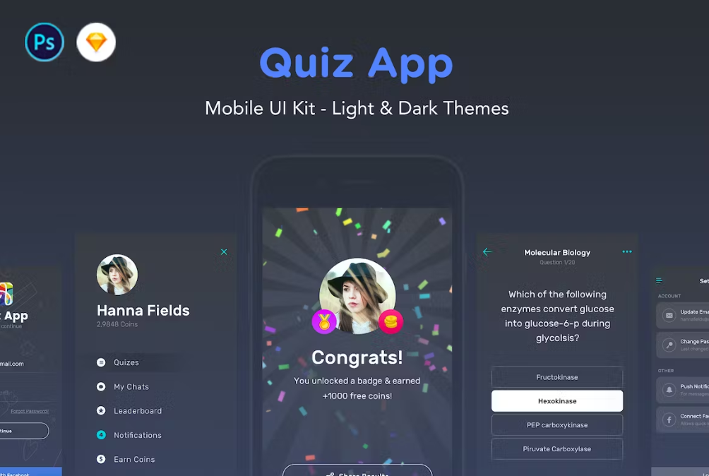 Mobile Ui Kit — Light & Dark Themes