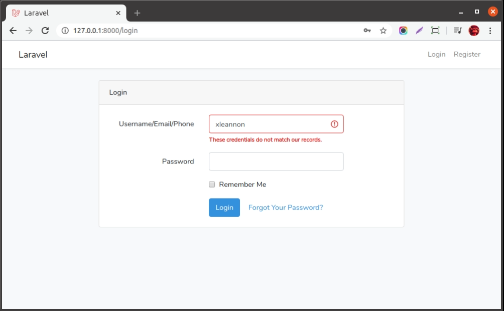 authentication login using username or email or phone in Laravel, Laravel 5, Laravel 6, Laravel 7, Laravel 8 dotlocal medium