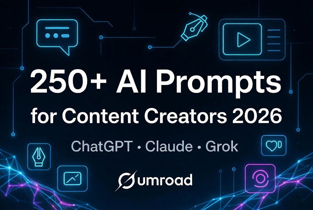 250+ AI Prompts for Content Creators 2026 (ChatGPT, Claude & Grok)