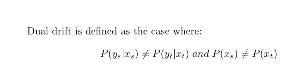 dual data drift definition and formula