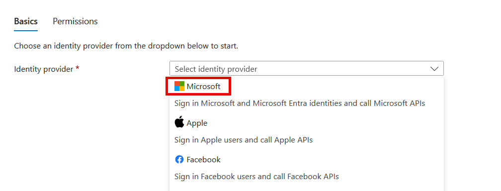 Image showing IDP = “Microsoft”