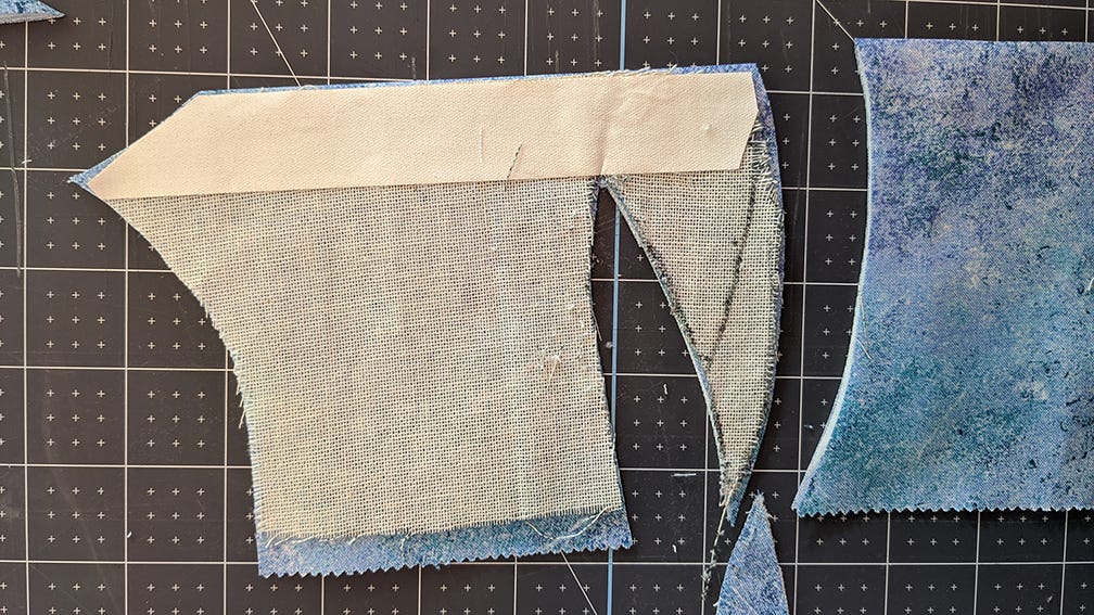 pattern against the fold, cut out