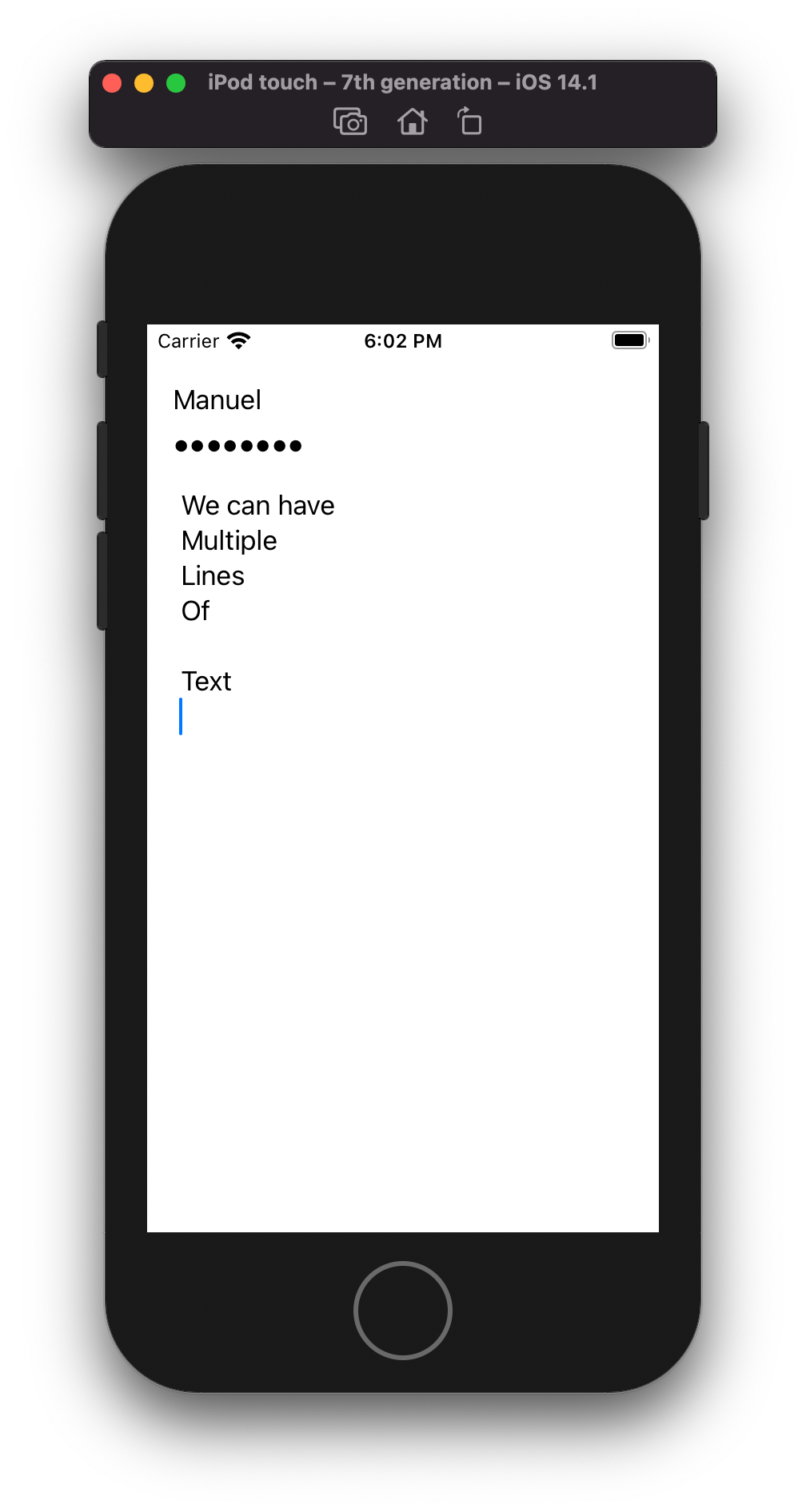 Different SwiftUI text input types like TextField, SecureField, and TextEditor displayed on a iPhone screen.