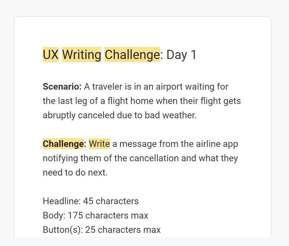 UX Writing Challenge: Day 1 Excercise