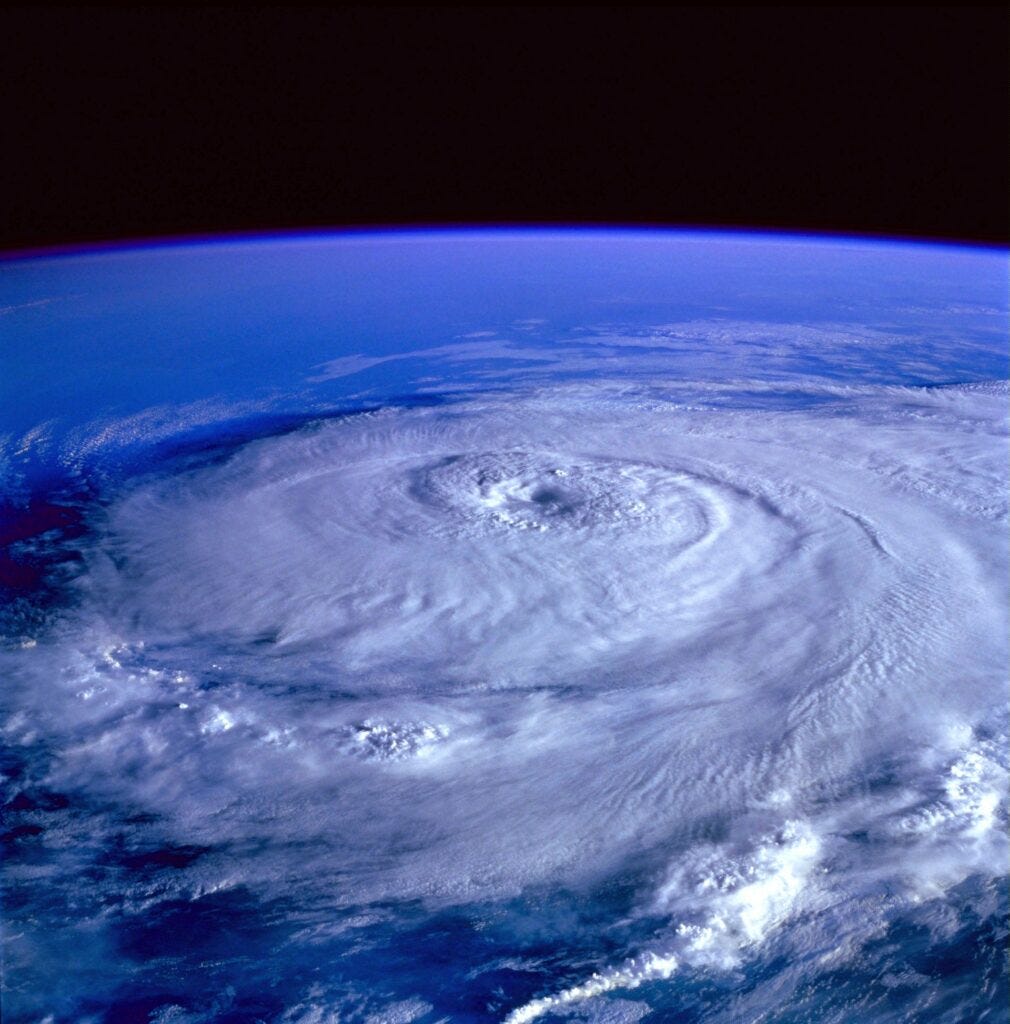 A hurricane as seen from outer space. Image courtesy of Pixabay on Pexels.