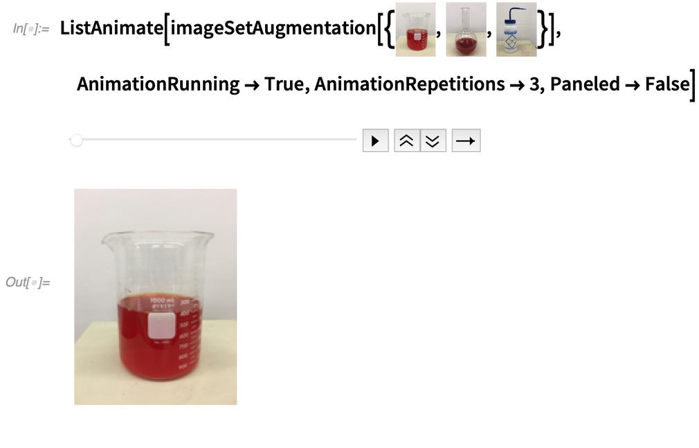 Code with the addition of images of beakers with other colored liquids