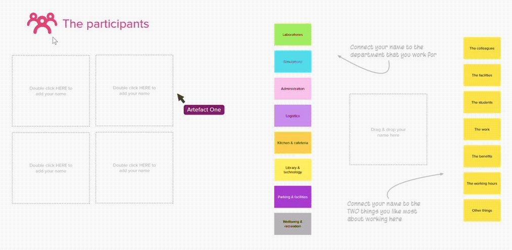 An animated GIF of an example of a simple exercise to to teach basic tool functions