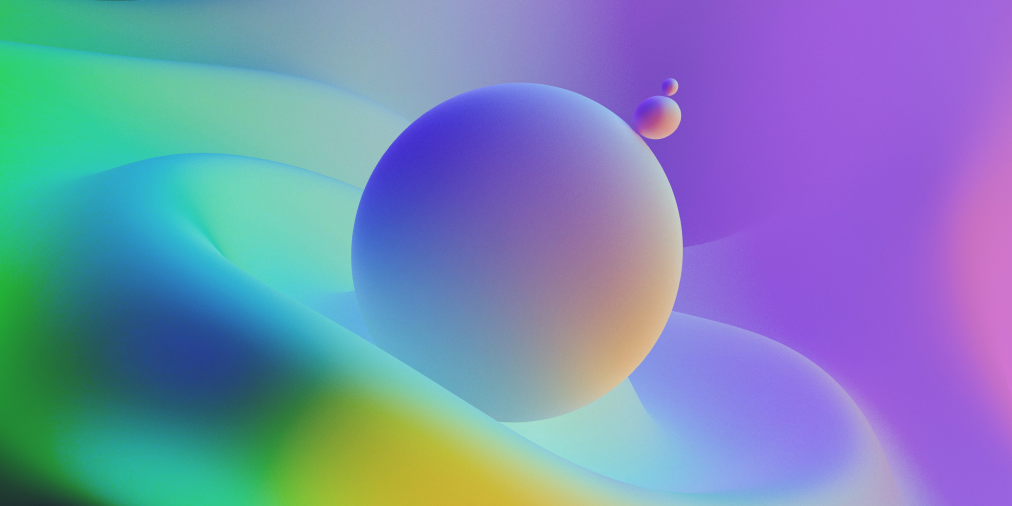 abstract image showing spheres in a fluid background