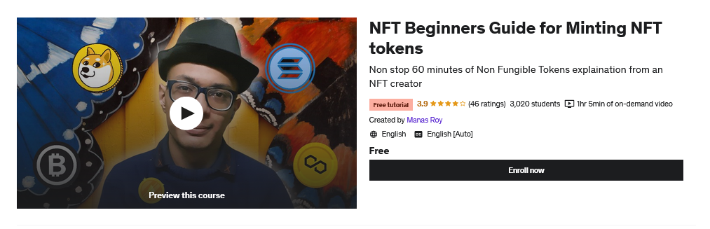 free Udemy course to learn NFT