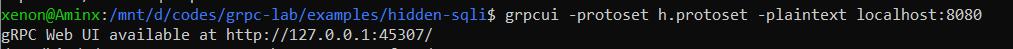 gRPCUi Command