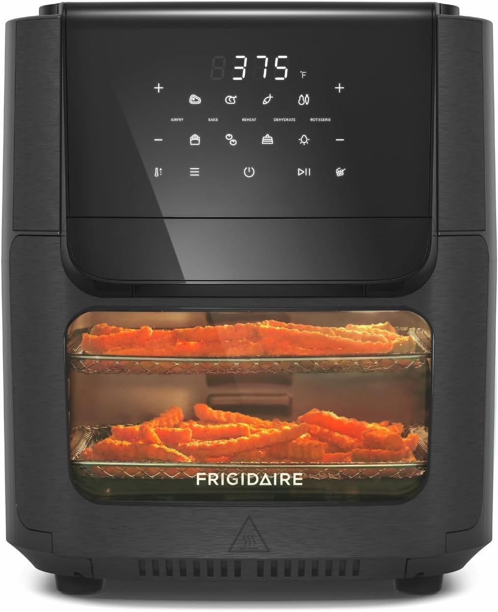 Frigidaire 5 in 1 Large Air Fryer Toaster Oven Combo - 12.6 Qt Total Capacity, 3.7 Qt Basket - 7 Preprogrammed Recipes, Airfryer Accessories Included, Black