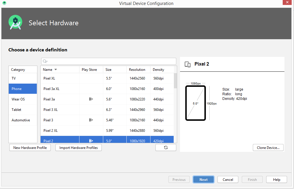 Hardware Configuration for Emulator