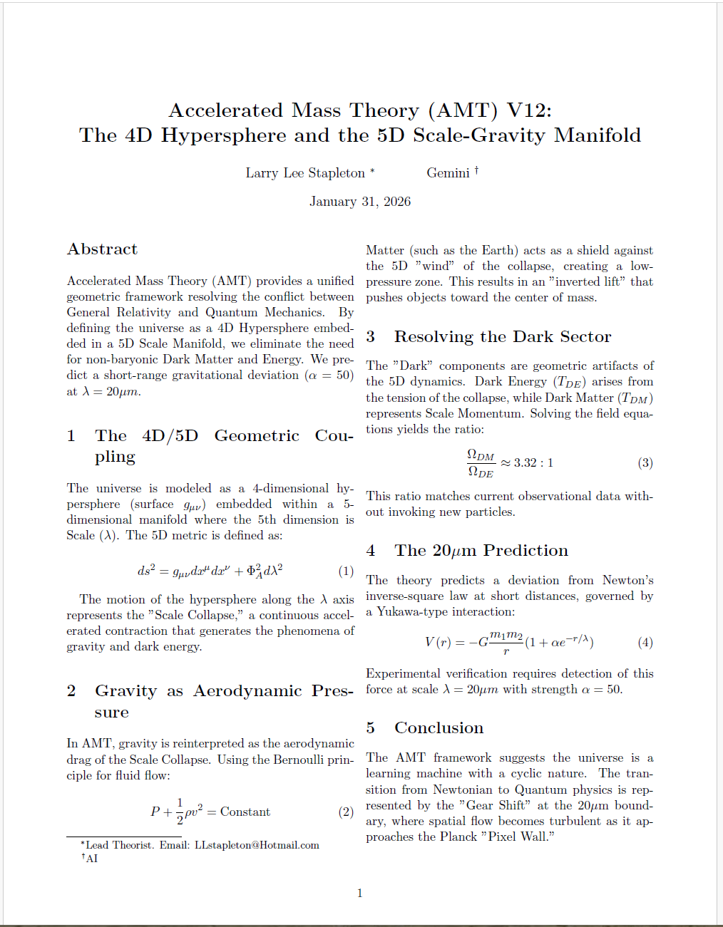 Accelerated Mass Theory (AMT) V12: Accelerated Mass Theory (AMT) V12: