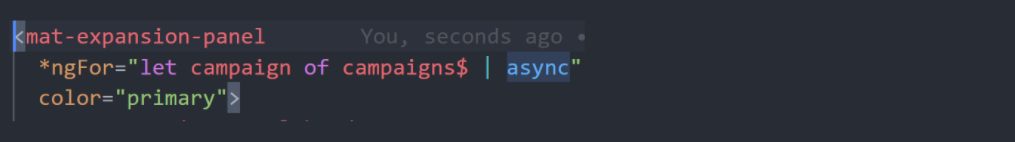 Shows using async pipe in template.