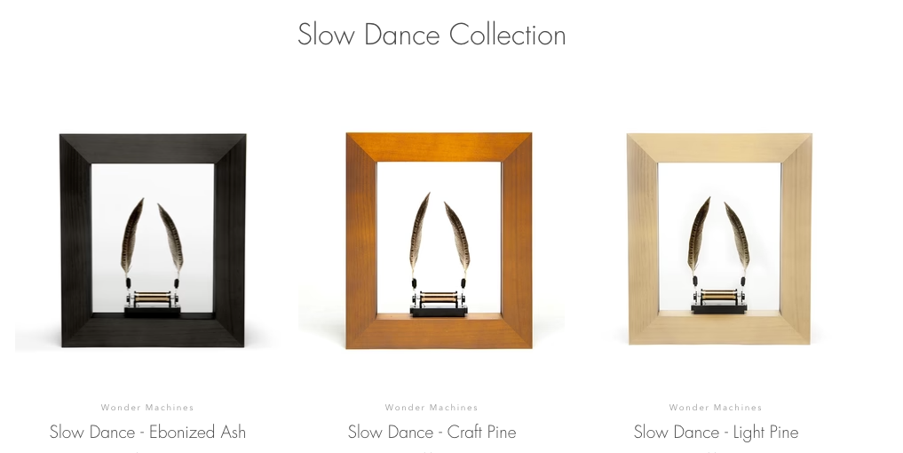 The Slow Dance in Ebonized Ash, Craft Pine, and Light Pine