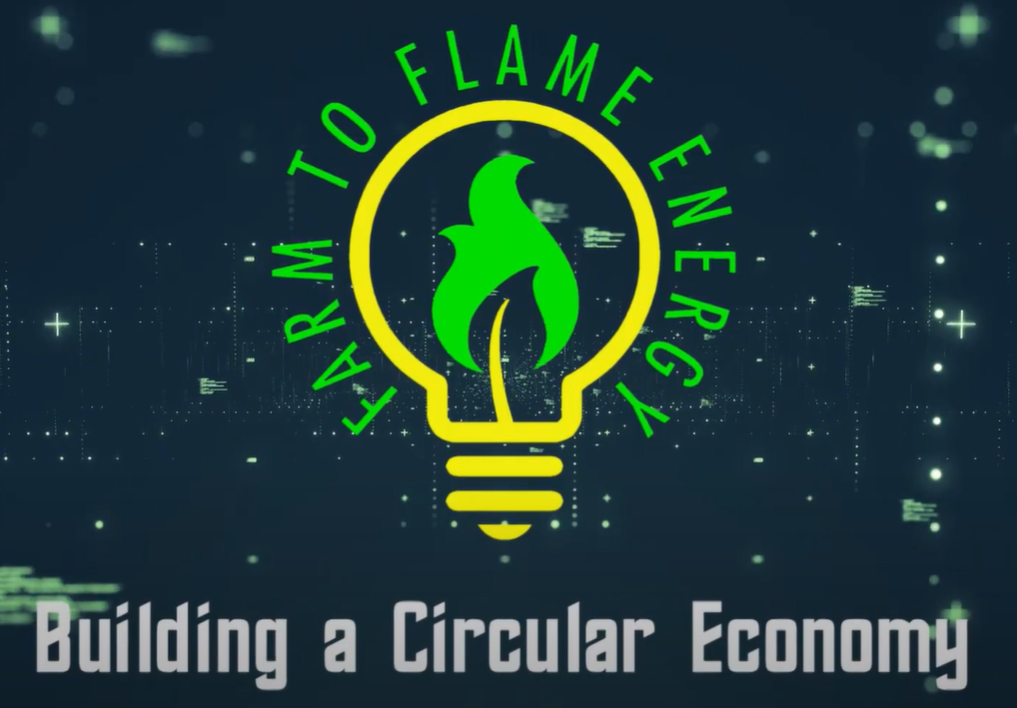 Farm to Flame logo with Building a circular economy tagline