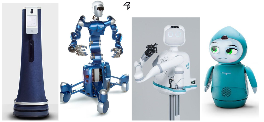 Blue (range) robots; Cobalt, DLR Justin, Diligent, Moxie