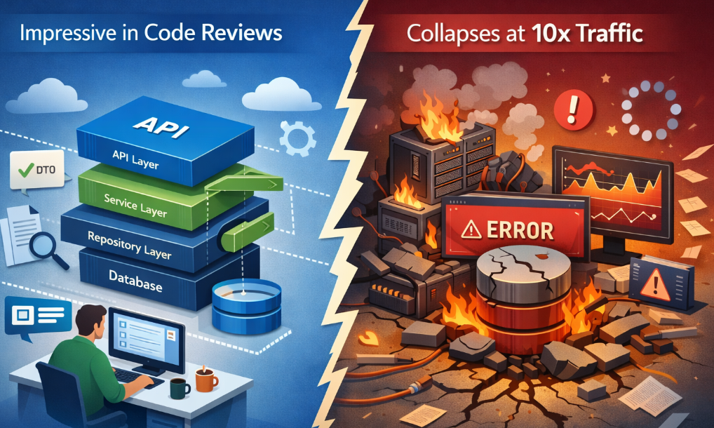 The .NET Architecture That Impresses in Code Reviews — and Collapses at 10x Traffic