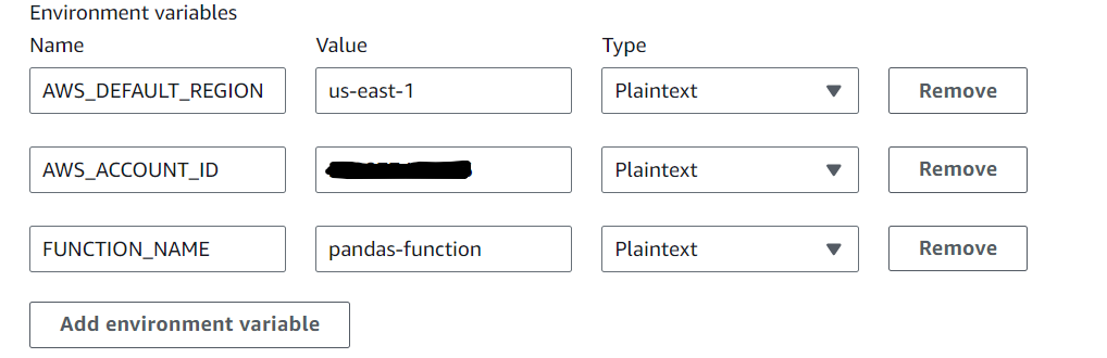 Environment variables