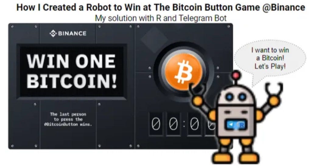 The page of The #BitcoinButtonGame