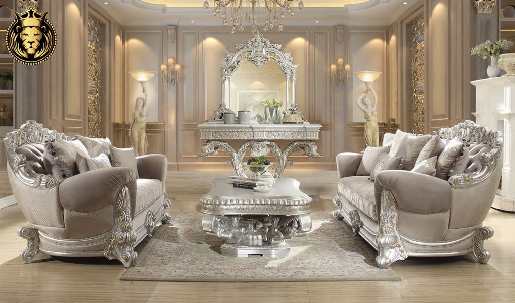 Luxury Classic Italian Design Livingroom Furniture Handcrafted in india by Royalzig