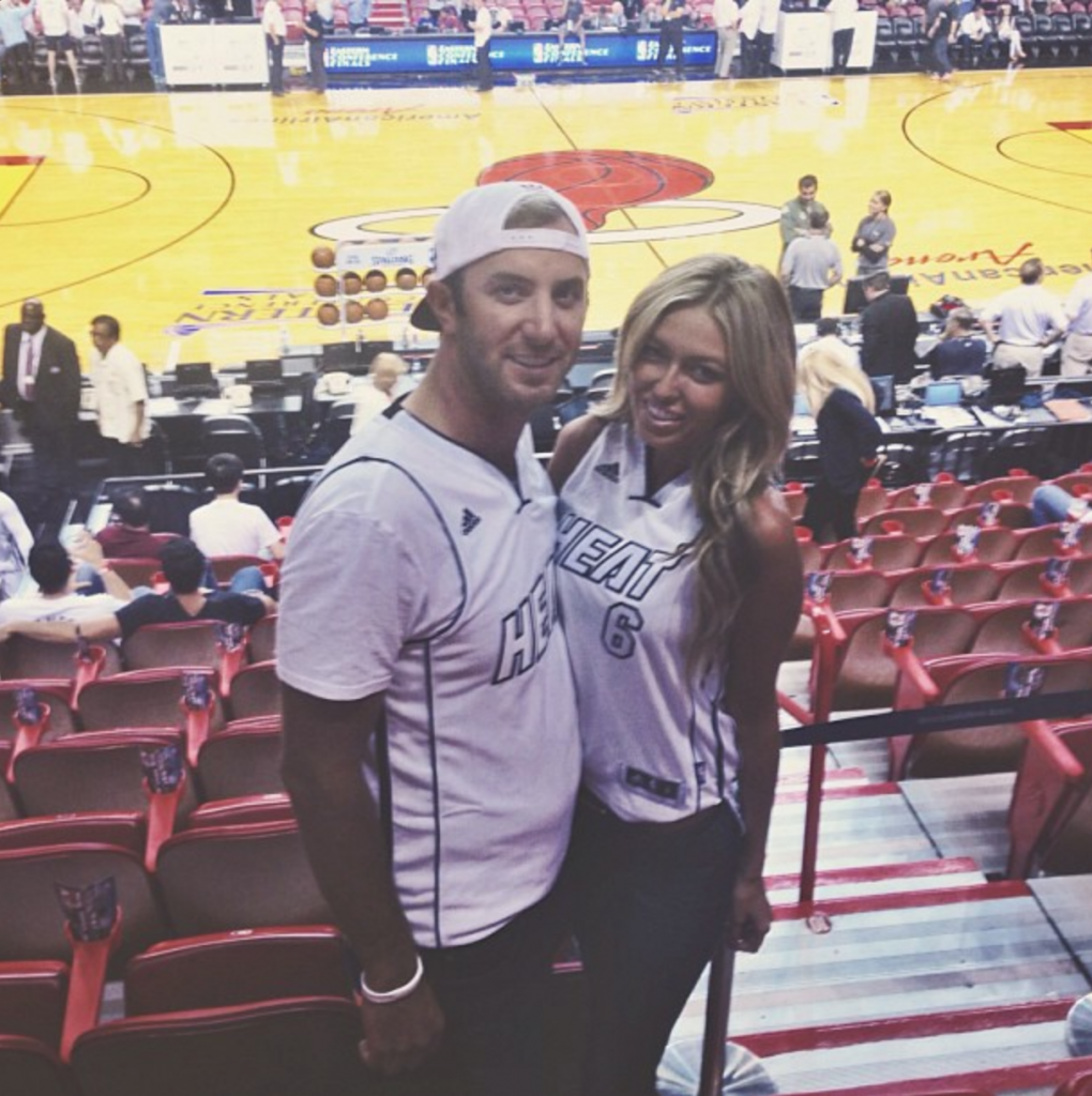 Dustin Johnson and Paulina Gretzky Miami Heat