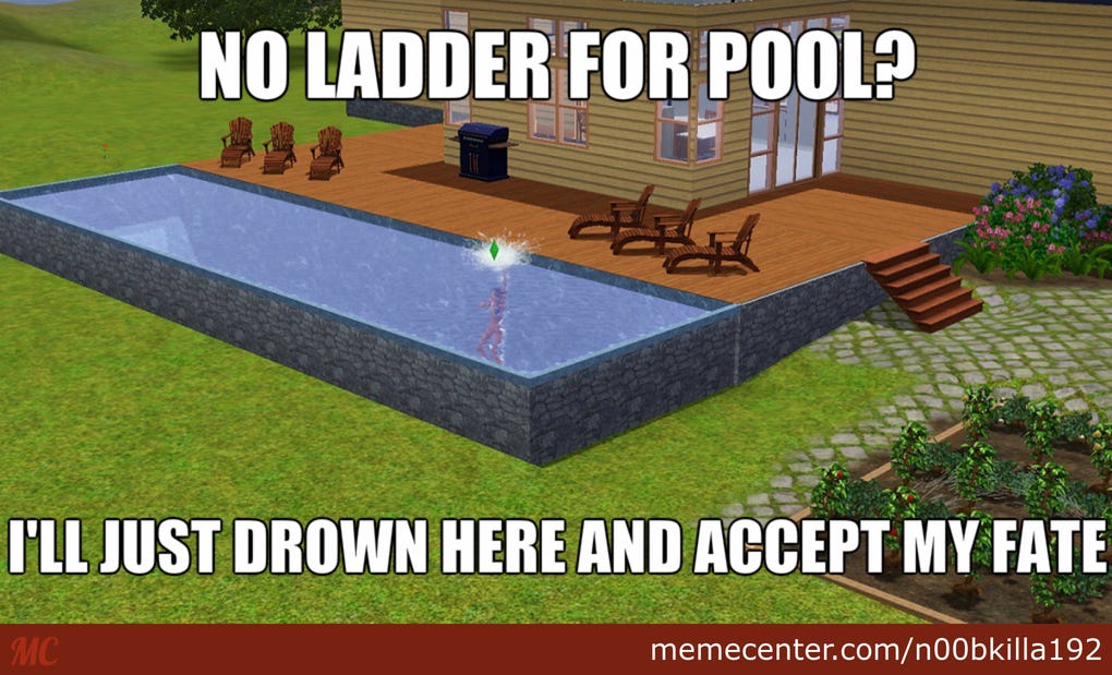 Image result for Pool Ladder in the Sims No Meme