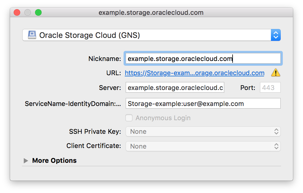 Using Cyberduck and duck CLI to access Oracle Cloud Infrastructure Classic Storage