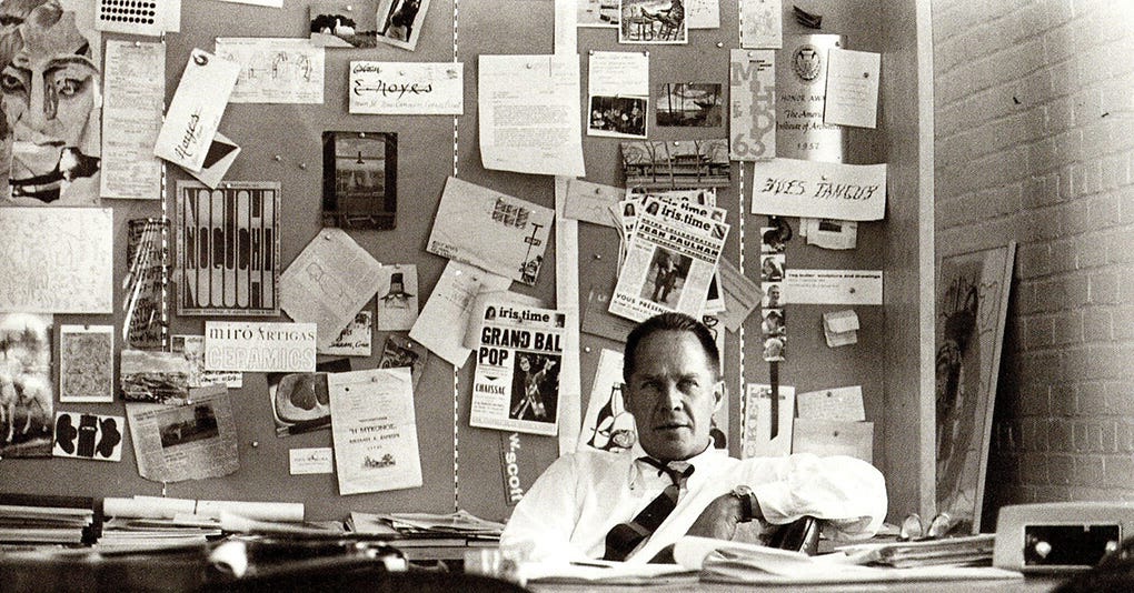 Eliot Noyes, IBM’s Director of Design, sitting in his office in the 1950's.