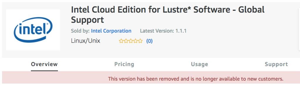 Intel no longer supports Lustre