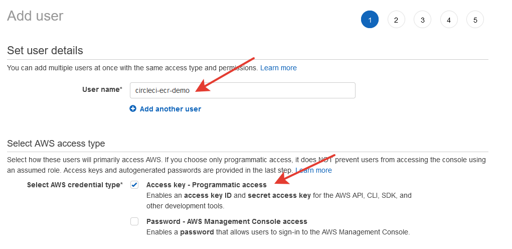 Creating AWS IAM user for API access