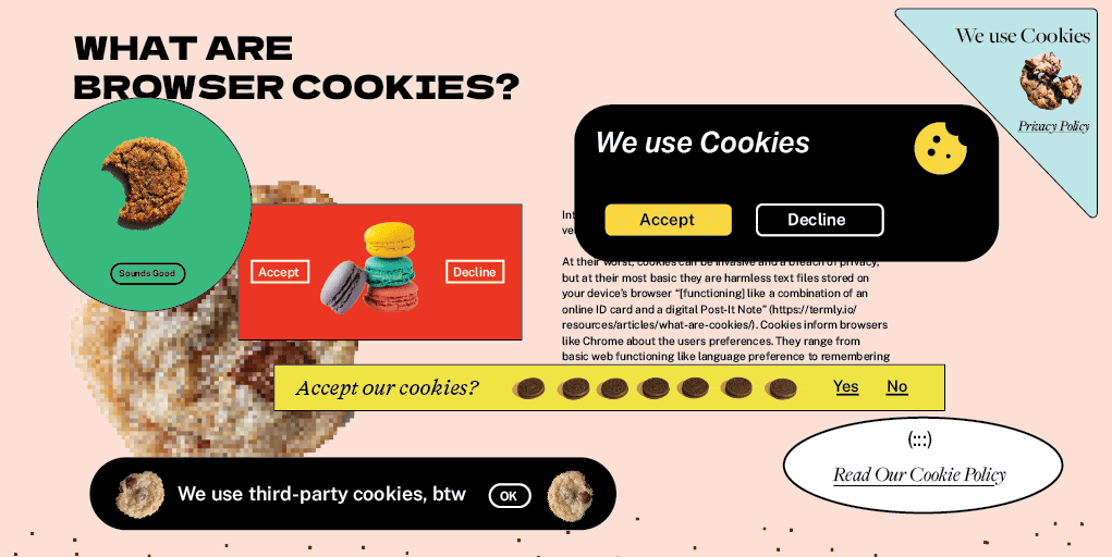 Screenshot of a popup prompt about web browser cookies.