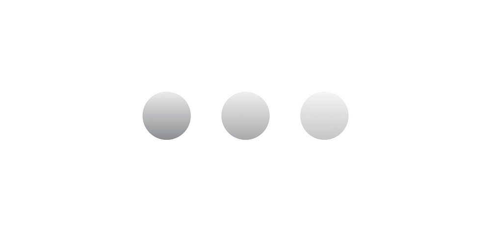 Three grey gradient horizontal circles centred on a white background