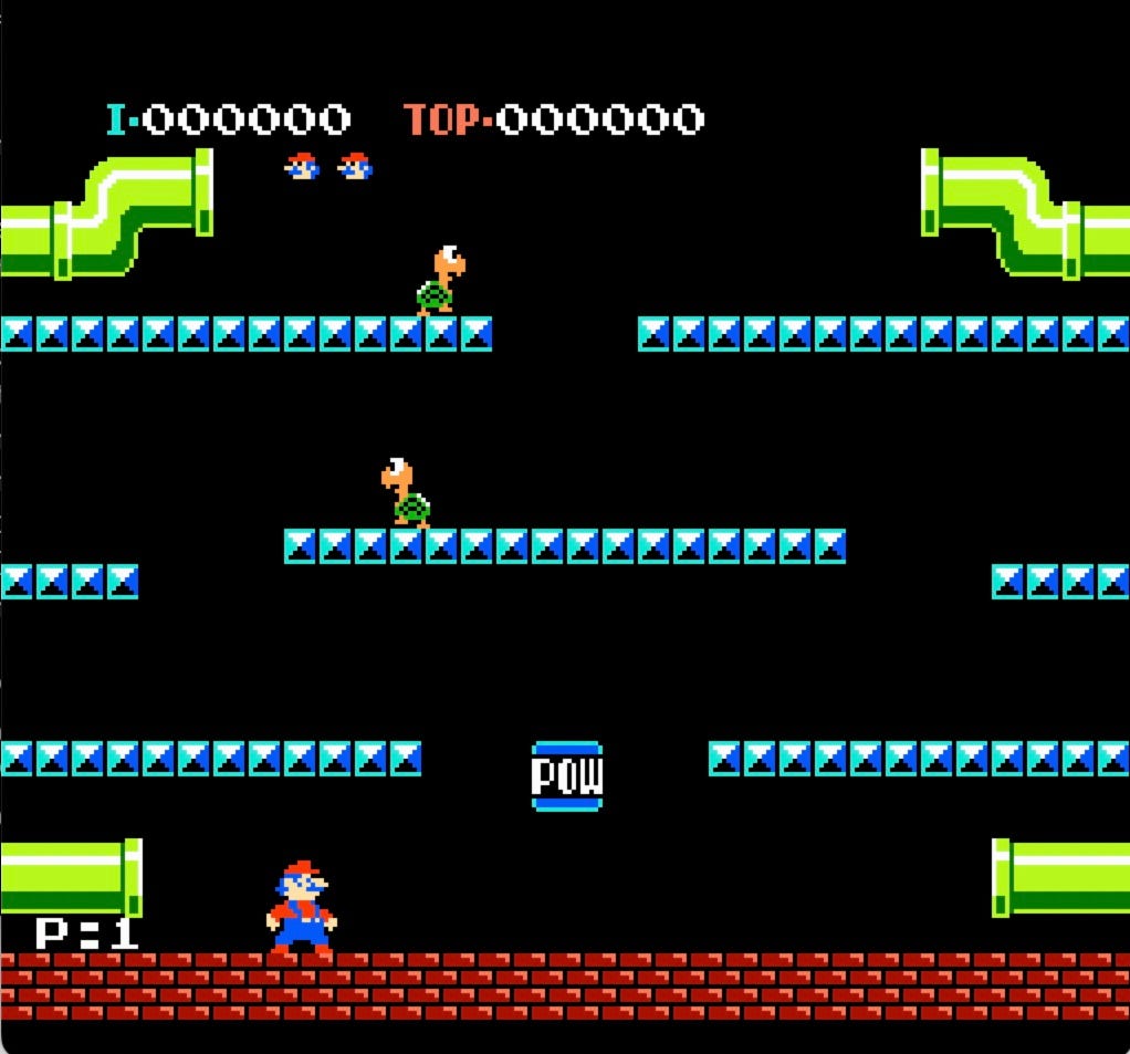 Mario Bros game screenshot.