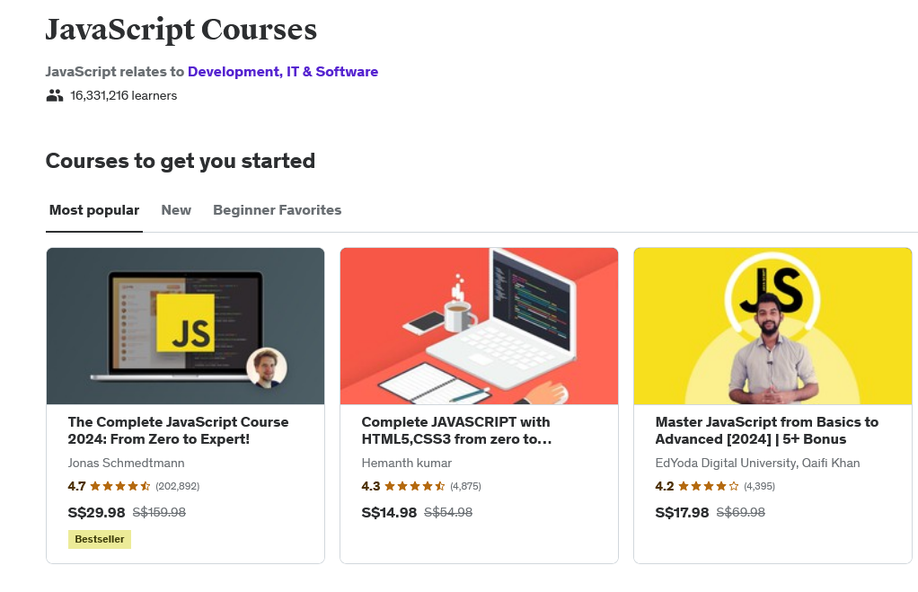 Top 10 Udemy Courses for JavaScript Developers