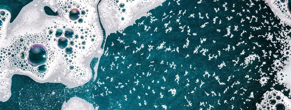 blue and white sea foam