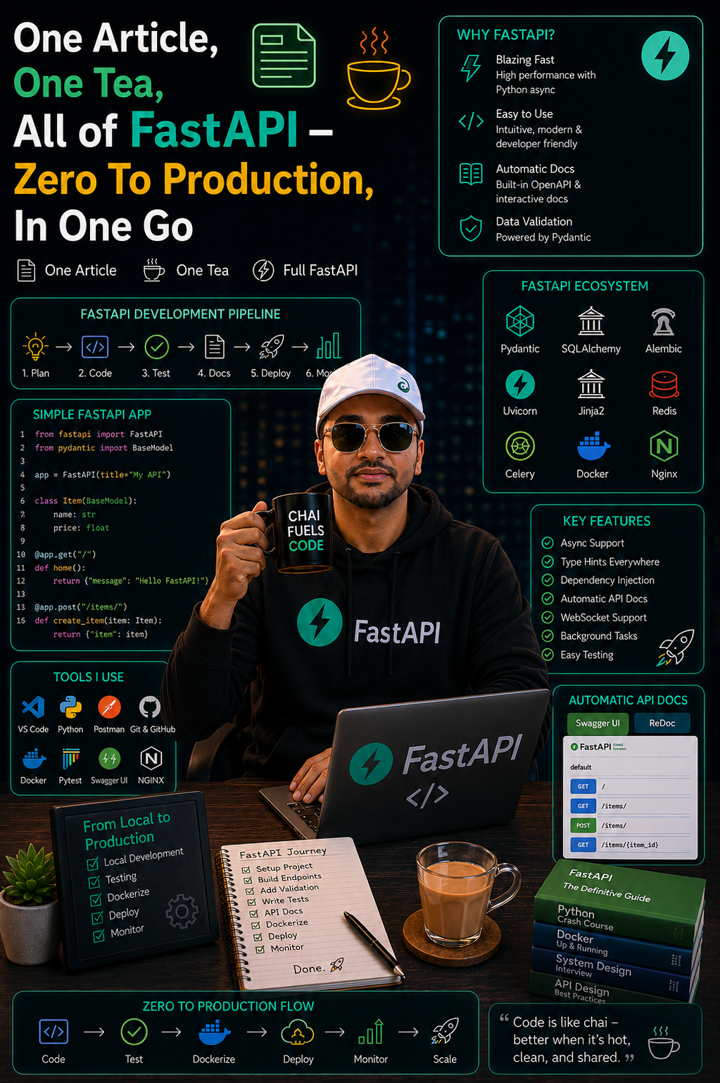 One Article, One Tea, All of FastAPI — Zero To Production, In One Go