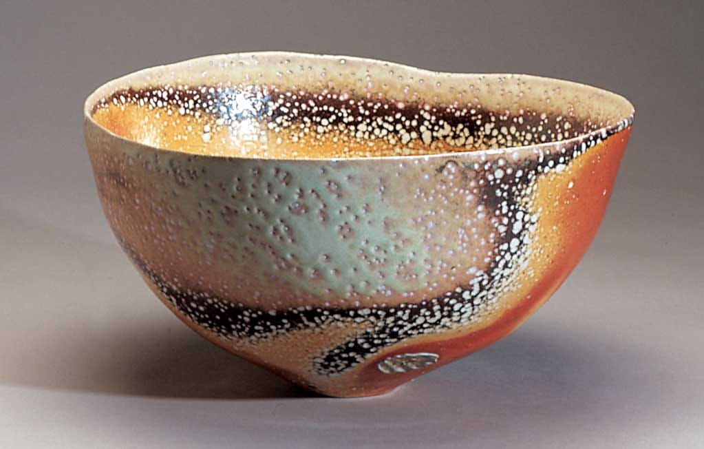 A bowl from a soda fired kiln