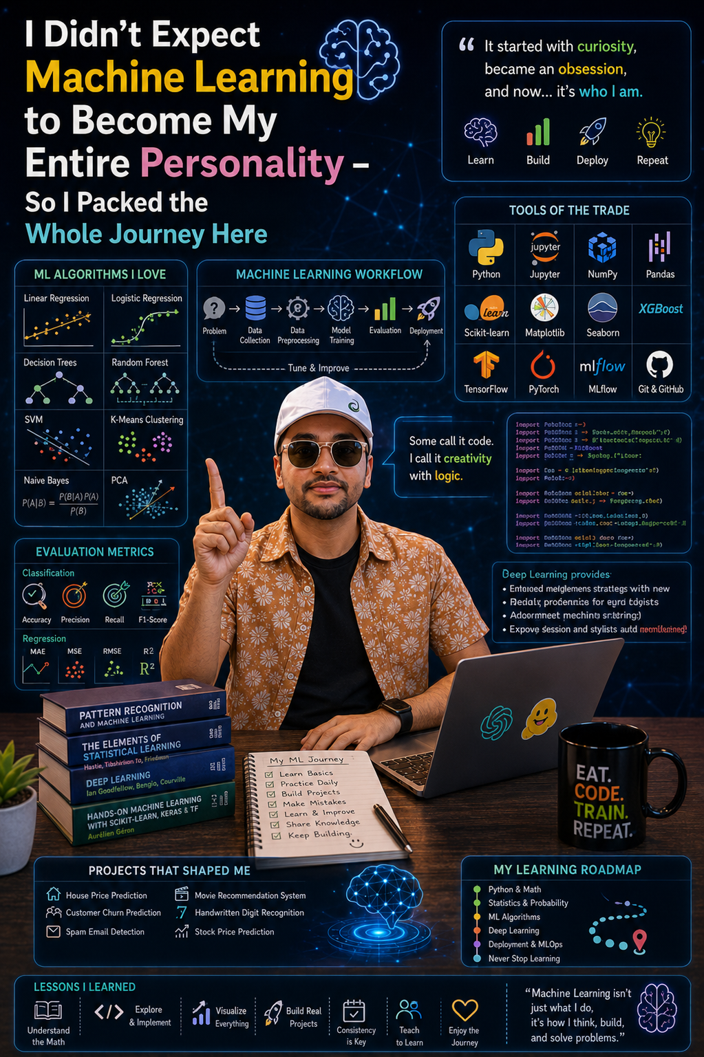 I Didn’t Expect Machine Learning to Become My Entire Personality — So I Packed the Whole Journey…