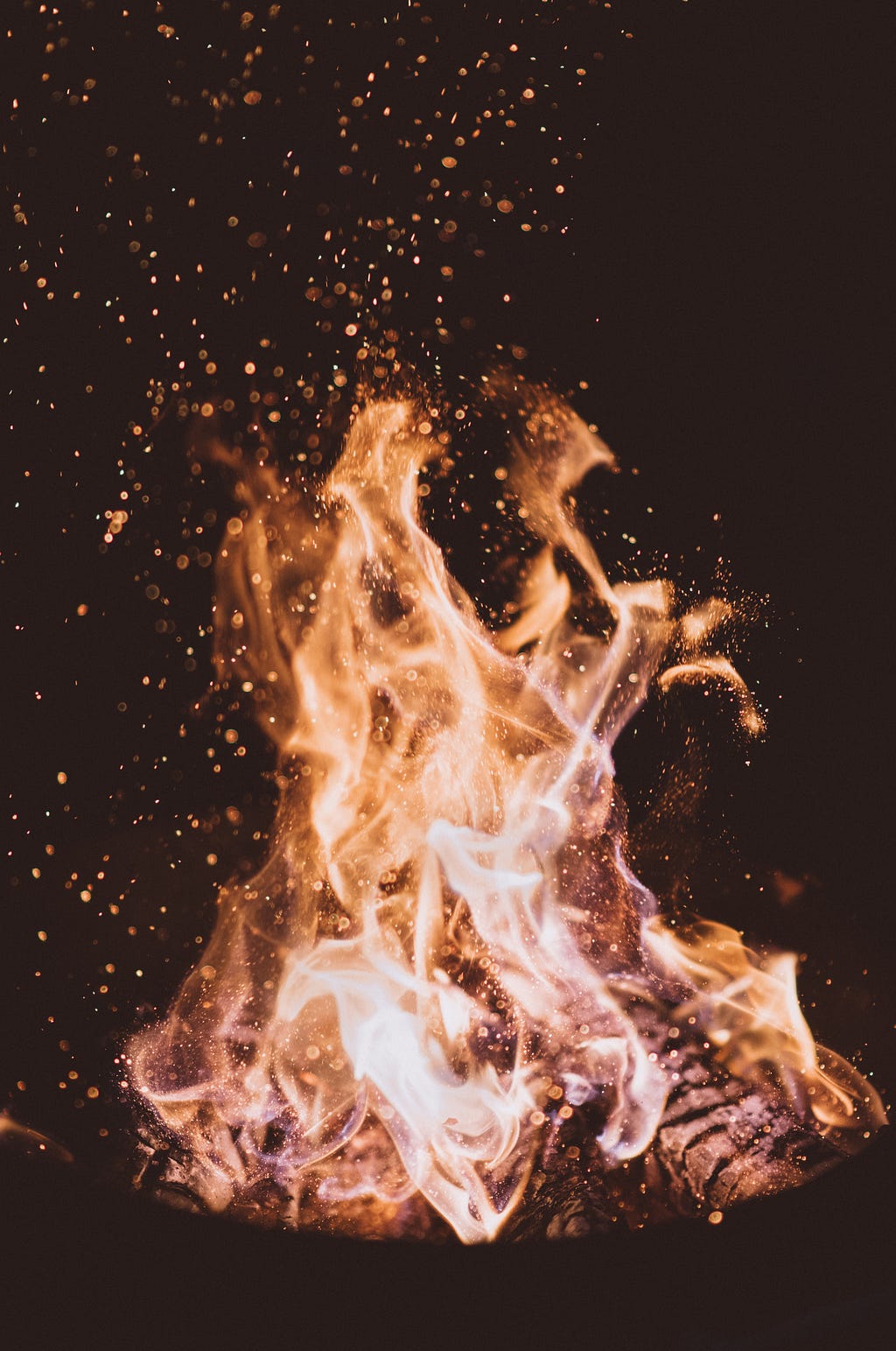 A closeup of a burning flame