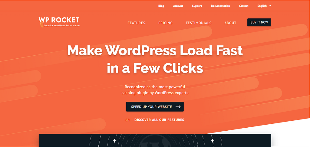 WP Rocket is a Cache plugin to speed up your WordPress website.