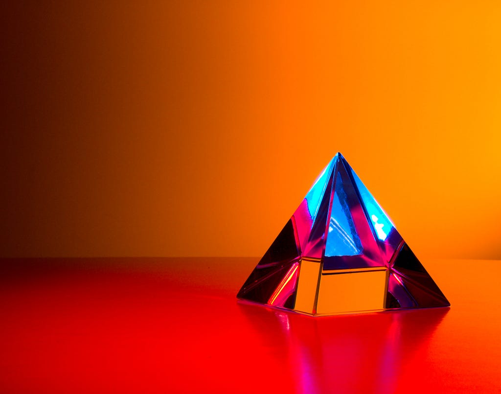 Beautiful prism/triangle image with orange background