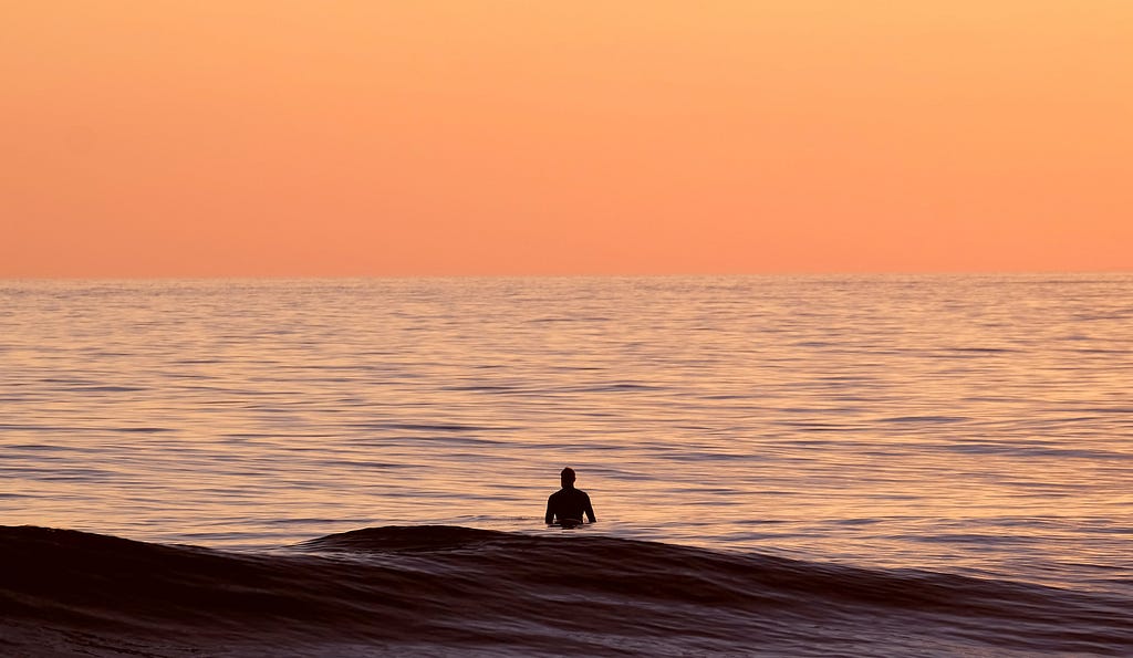 Surfer on the ocean.